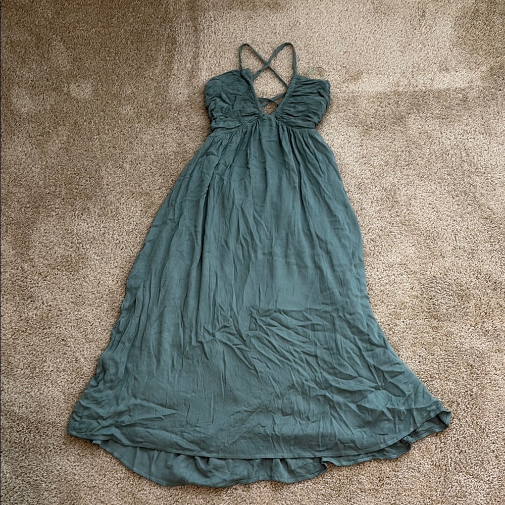 NWT Windsor Sea Green Criss-Cross Maxi Dress